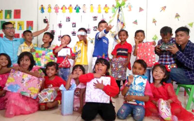 Children Celebrate Christmas in Indonesia