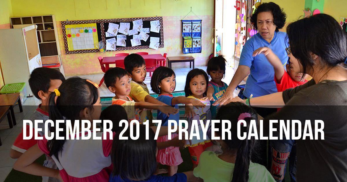 December 2017 Prayer Calendar