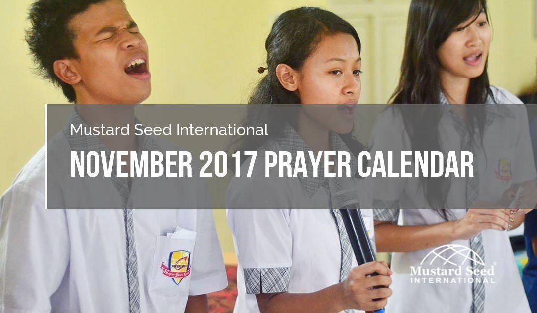 November 2017 Prayer Calendar