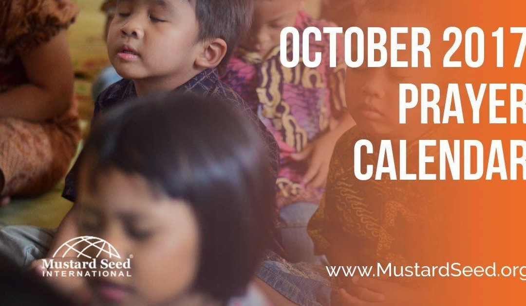 October 2017 Prayer Calendar