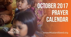 October 2017 Prayer Calendar